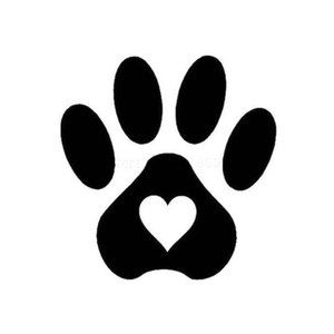 Your Dog Cat Paw Print Heart Decal Customizable